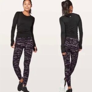 Lululemon Rip Wave Purple Thunder Black Speed Up Tight